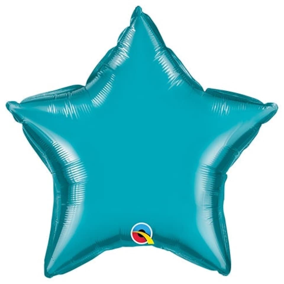 Turquoise Star Foil Helium Qualatex Balloon 51cm / 20 in