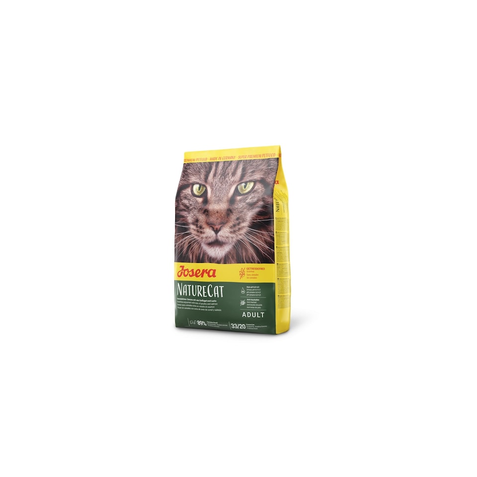 image 1 of Josera NatureCat complete food | For adult cats & older kittens | Grain-free | Chicken & Salmon | Anti-Hairball | Herbs & Fruits | Urinary pH | 0.4kg