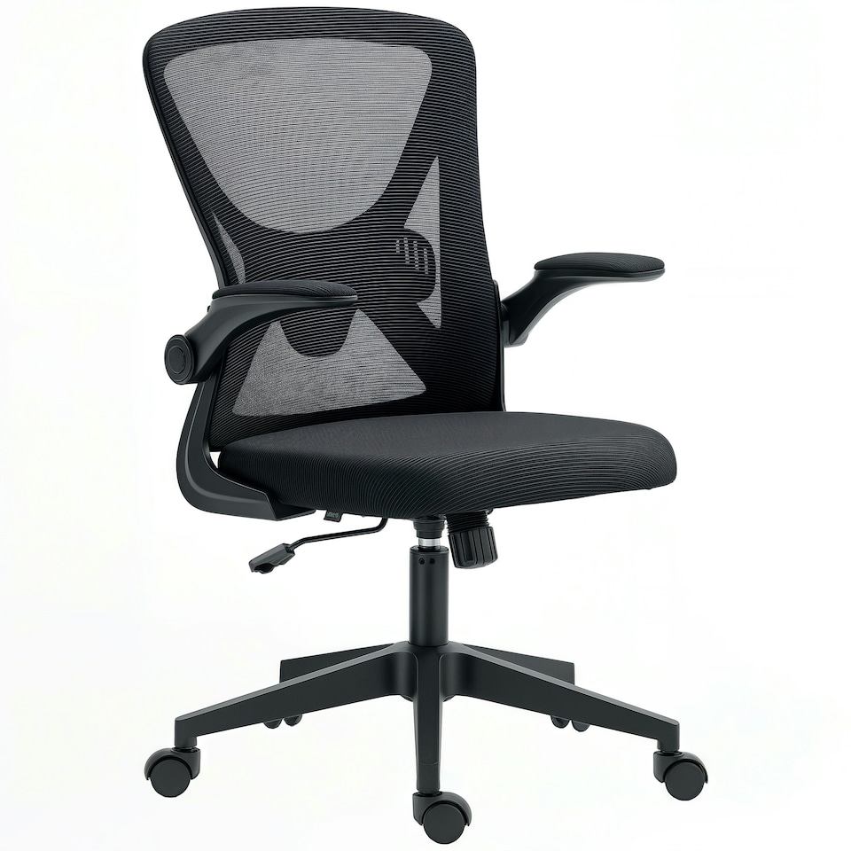 image 1 of Vinsetto Mesh Office Chair Computer Chair with Swivel Wheels, Black