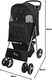 image 4 of Pet Stroller Dog Cat Puppy Pram Pushchair Travel Cart Jogging Buggy Carrier (Black with Cover)