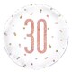 image 1 of Rose Gold Glitz Age 30 Holographic Round Foil Helium Balloon 46cm / 18 in