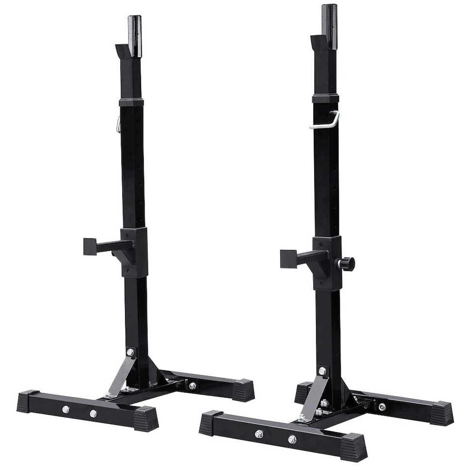 image 1 of Yaheetech Pair of Adjustable Squat Rack Black