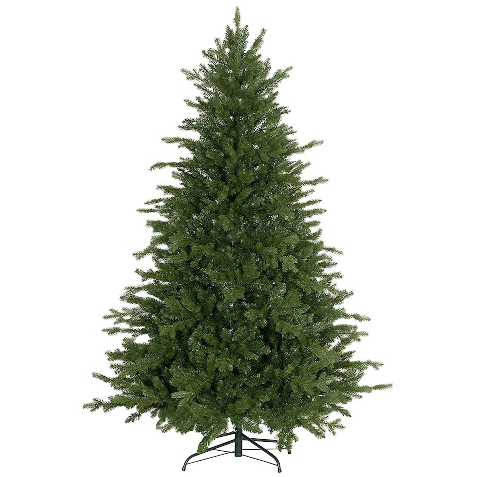 image 1 of HOMCOM 6 Ft Artificial Christmas Tree with Metal Base, Hinged Branches