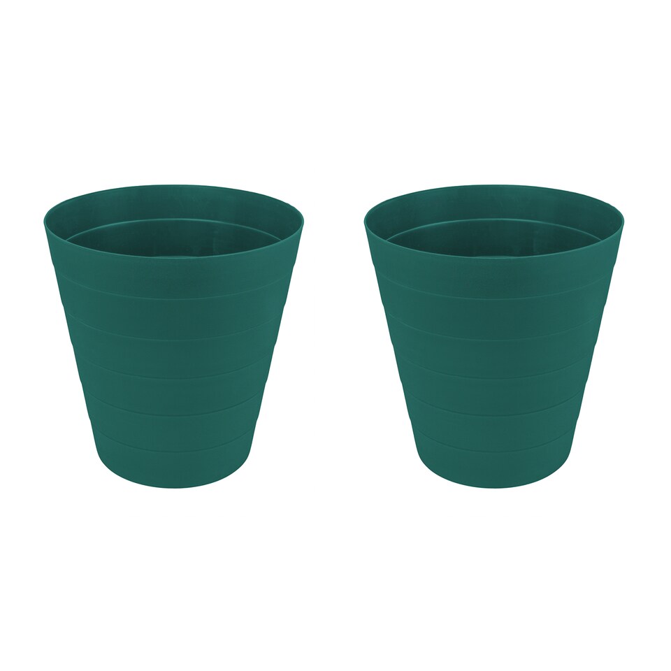 image 1 of JVL Revo Round Waste Bin 6.6L Set of 2 Bathroom Bedroom Office Teal