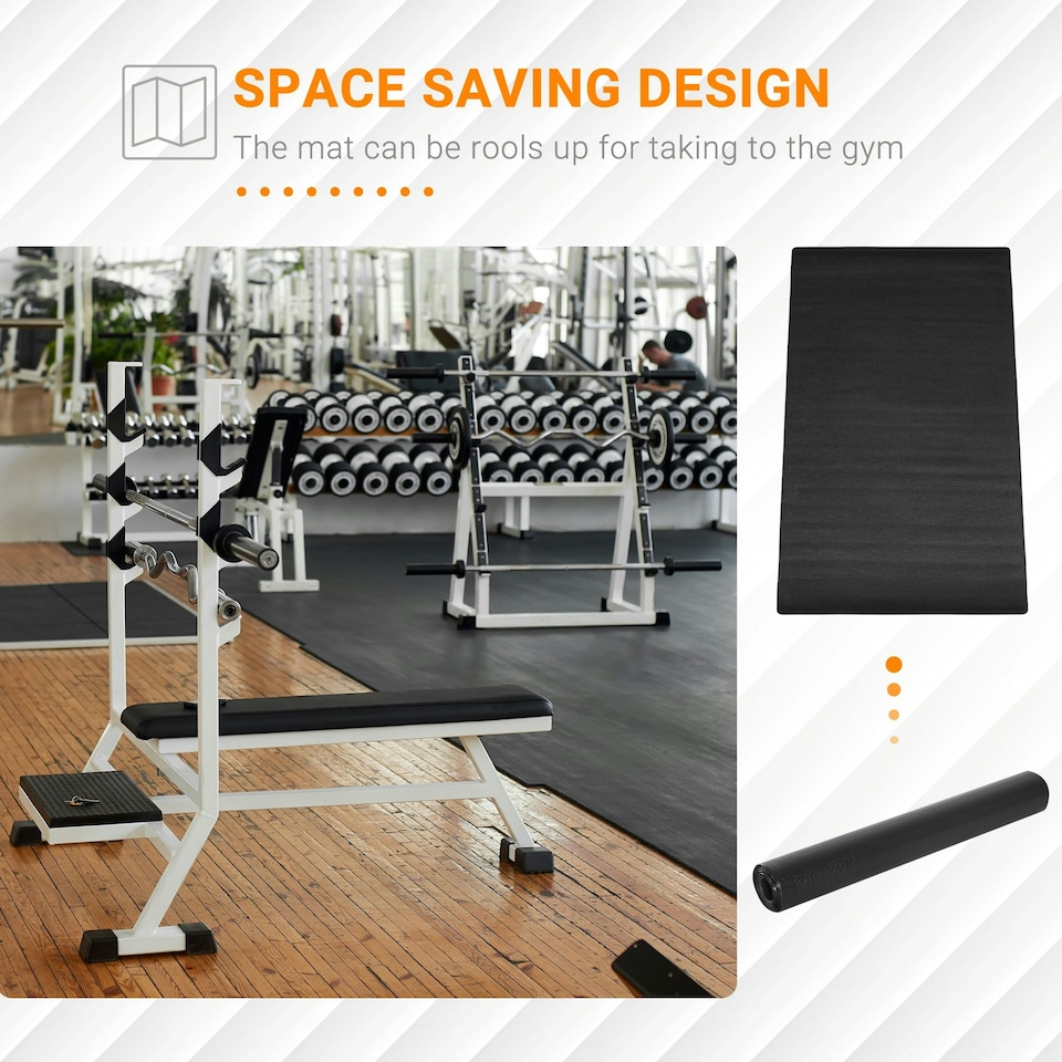 image 1 of HOMCOM Thick Equipment Mat Gym Exercise Fitness Workout Tranining Bike Protect