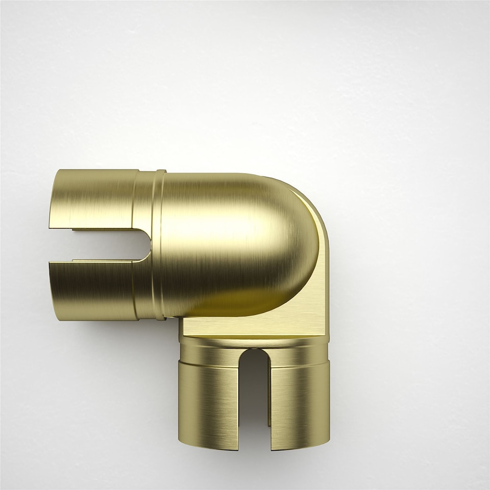 image 1 of Rothley Adjustable Elbow Bannister Staircase Handrail Satin Brass 40mm