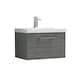 image 1 of 600mm Wall Hung 1 Drawer Vanity , Woodgrain Anthracite, Copper Handle | Grey | Anthracite Woodgrain | 399 x 610 x 390mm