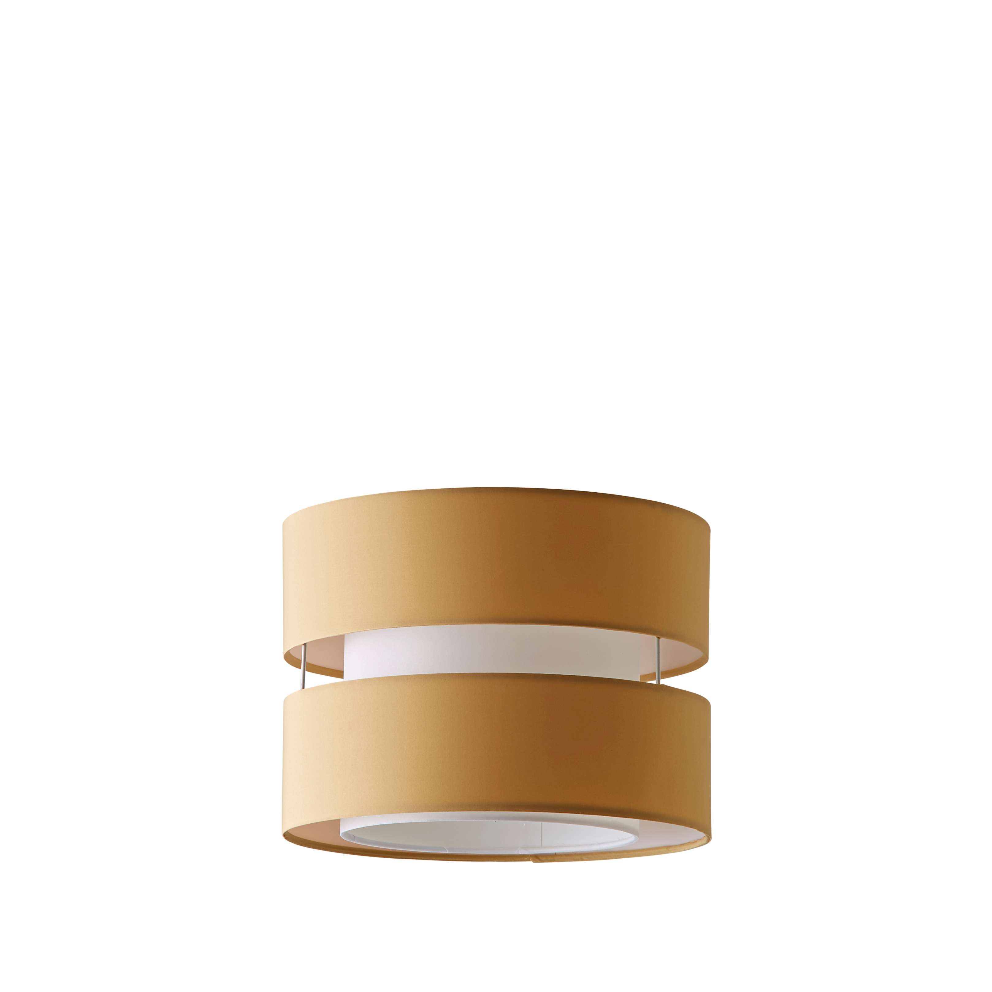 ValueLights Sophia Small 26cm Drum Easy Fit Ceiling Light Lamp Shade with Bulb in Camel | Size: 10 inches