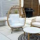 image 8 of Outsunny PE Rattan Egg Chair w/ Padded Cushions for Garden, Khaki