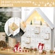 image 4 of HOMCOM 24Drawer Christmas Advent Calendar, Wooden LightUp Traditional Decoration, Adults Kids Countdown Holiday House w Lights Handle White