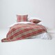 image 4 of Homescapes Grey & Red Tartan Pattern Cushion Cover - 60 x 60 cm | Red | Grey & Red | 60 x 60 cm