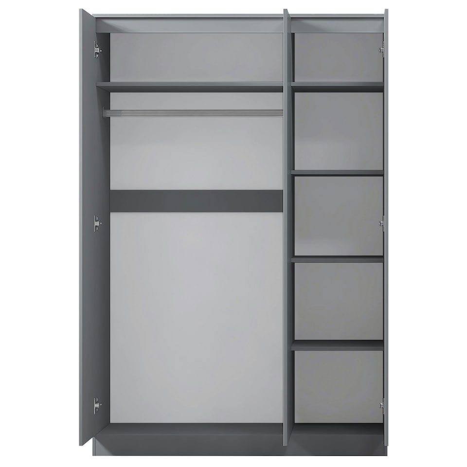 image 1 of FWStyle Stora 3 Door Wardrobe - Grey Gloss Front Grey