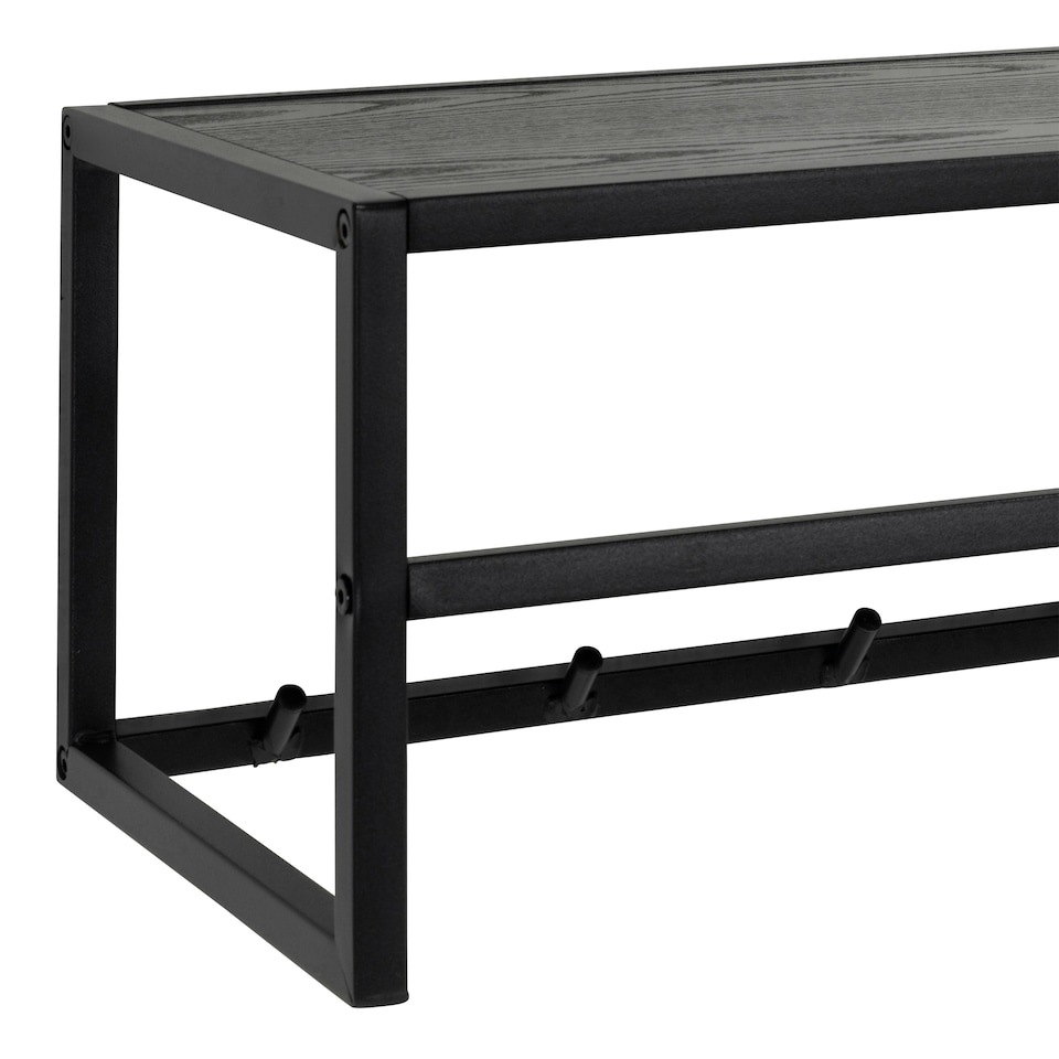 image 1 of Seaford Coat Rack in Black And Oak