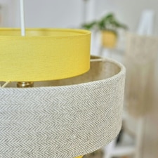 ValueLights Weaver Yellow Ceiling Pendant Shade & Bulb Yellow