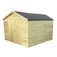 image 3 of 10 x 14 WINDOWLESS T&G Apex Wooden Workshop / Garden Shed + Double Doors (10' x 14' / 10ft x 14ft) (10x14)