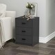 image 3 of Black 3-Drawer Bedside Table Grey | Colour: Cool Grey