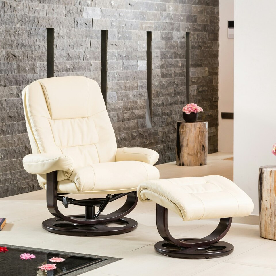 image 1 of Burdell Swivel Recliner Cream