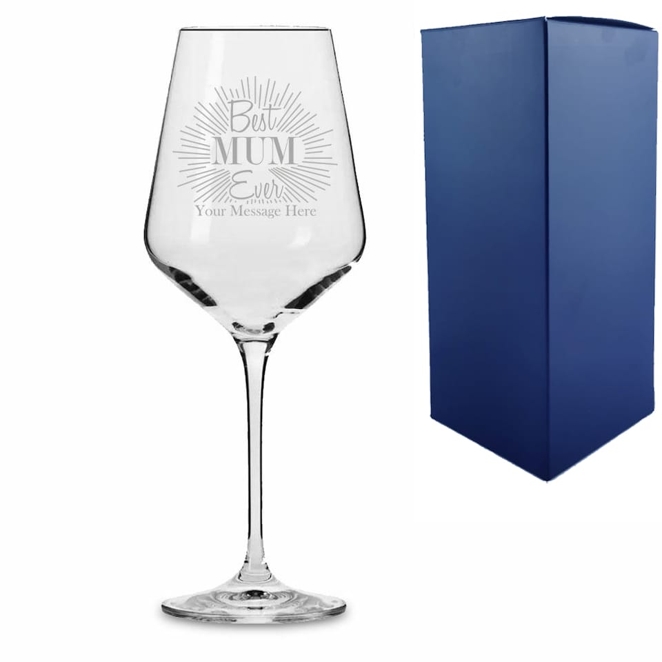 image 1 of Personalised Infinity Wine Glass Best Mum Ever Design for Mum