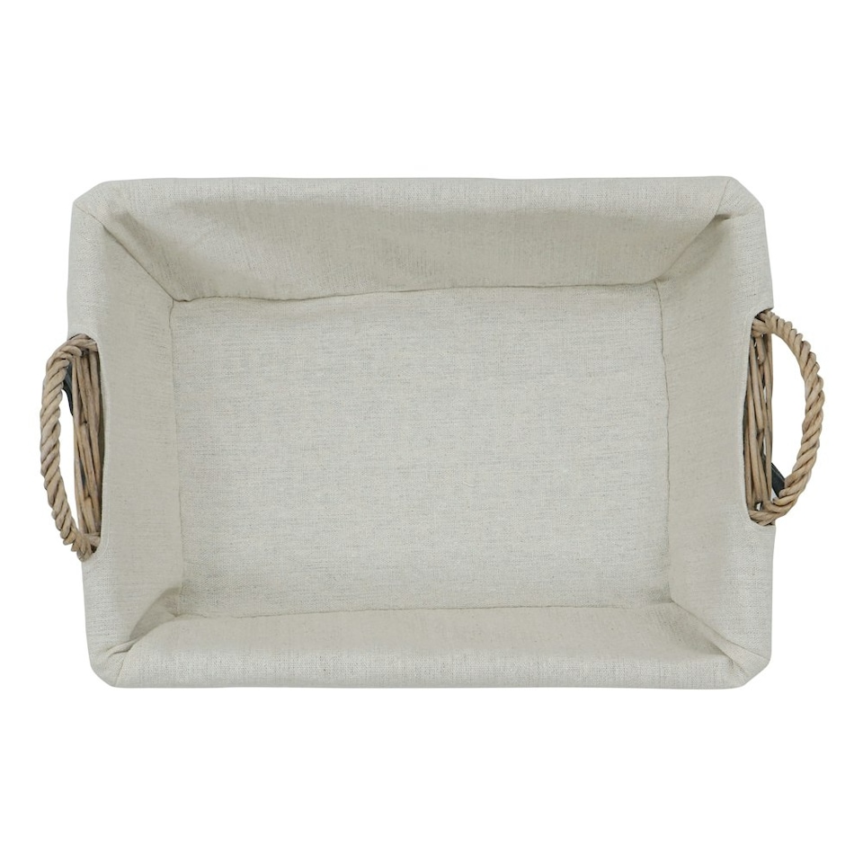 image 1 of JVL Arianna Rectangular Willow Storage Basket, Grey Wash | Grey