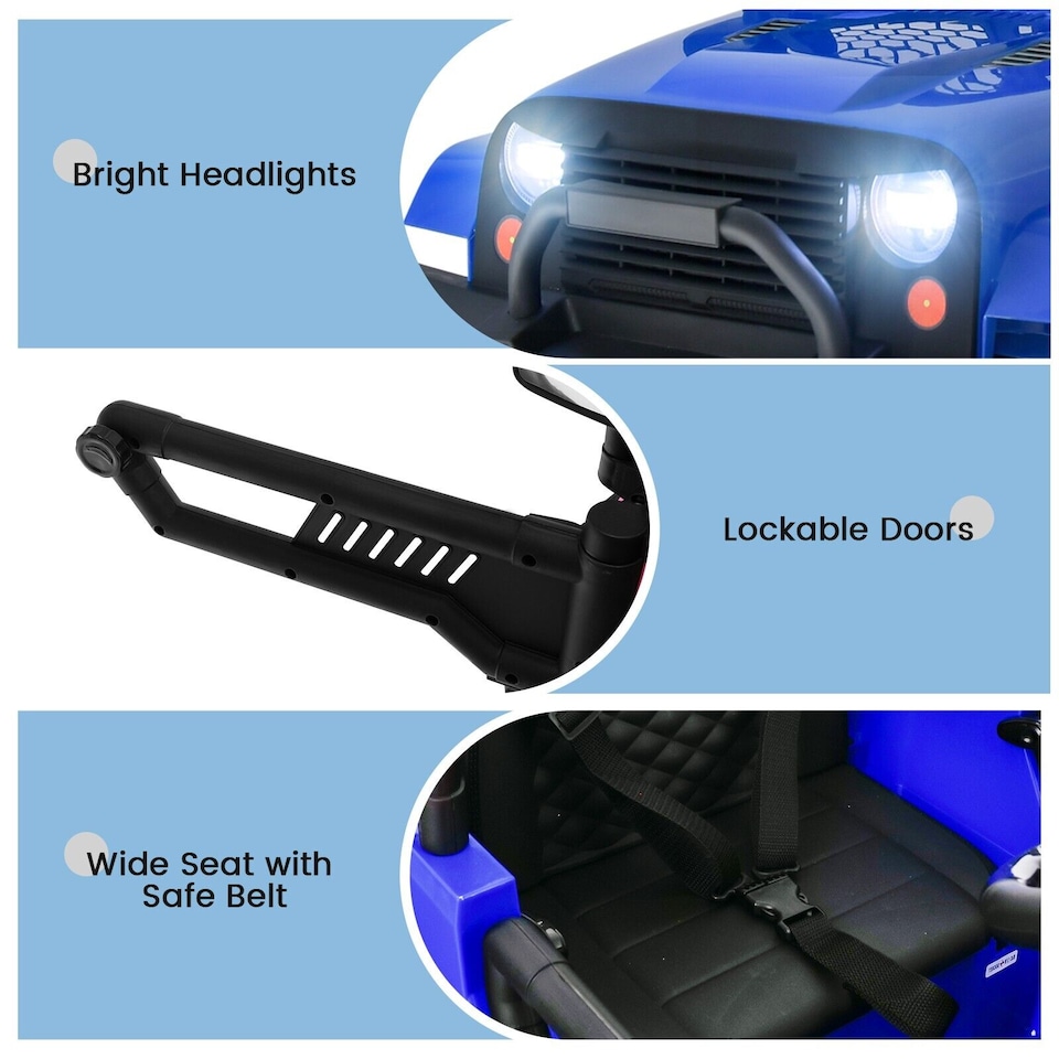 image 1 of COSTWAY 12V Battery Powered Electric Kids Ride on Car Blue