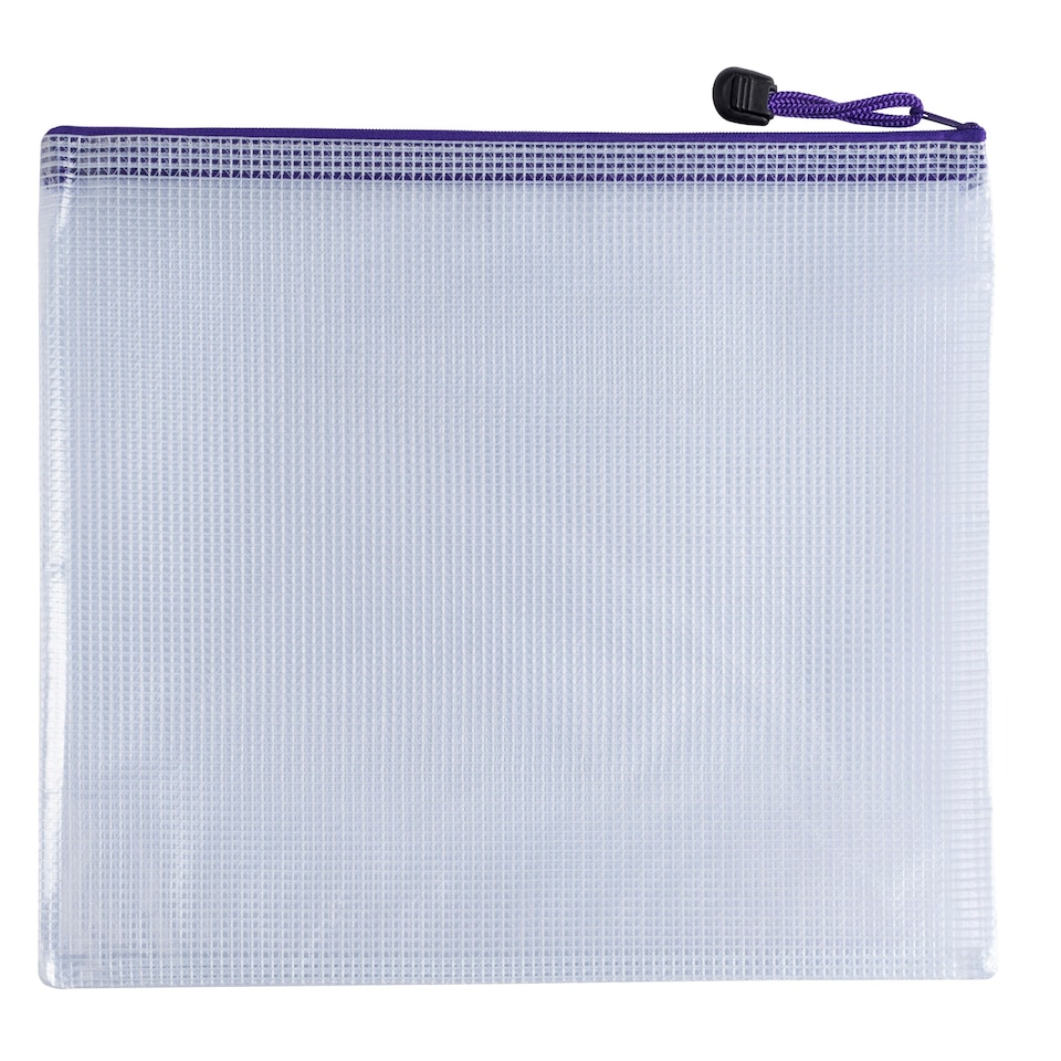 image 1 of Pack of 12 A3 Purple PVC Mesh Zip Bags