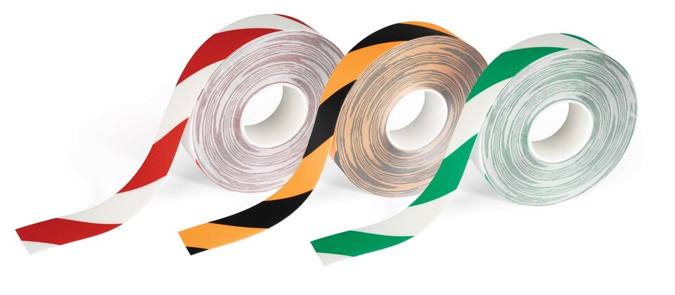 image 1 of Durable DURALINE Safety Non-Slip Hazard Warning Tape | 50mm x 30m | Red/White | Red
