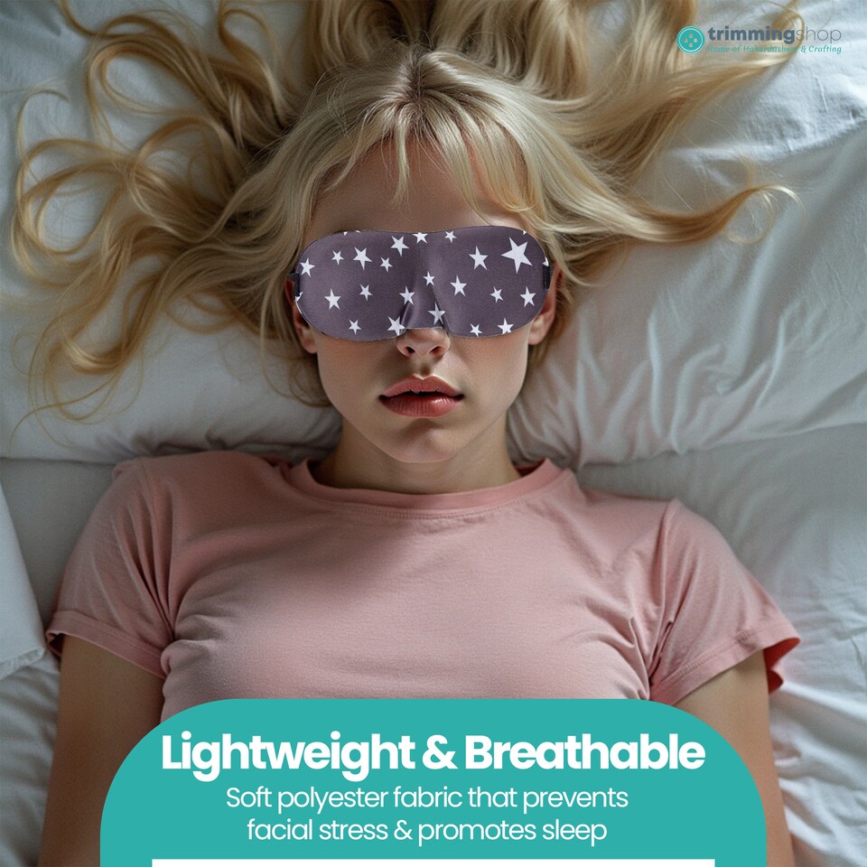 image 1 of 3D Stars Printed Sleep Eye Mask with Adjustable Strap
