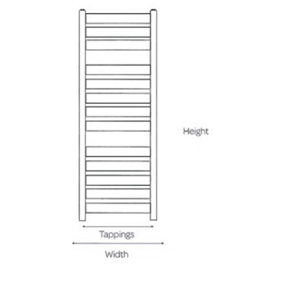 image 1 of 952mm (H) x 500mm (W) - Vertical Bathroom Towel Radiator (Hampsted) - (0.95 x 0.5m)