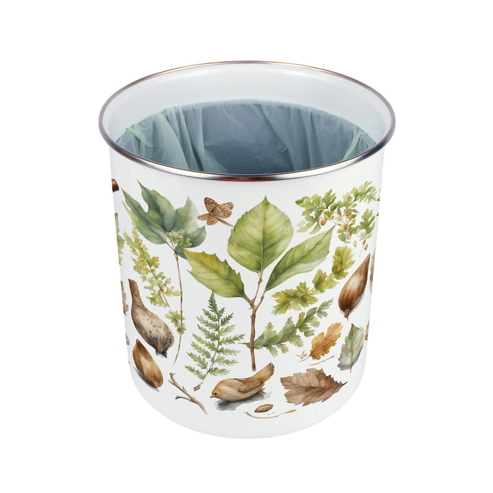 image 1 of Woodland Food Waste Caddy - Metal 2L Decorative Kitchen Compost Bin