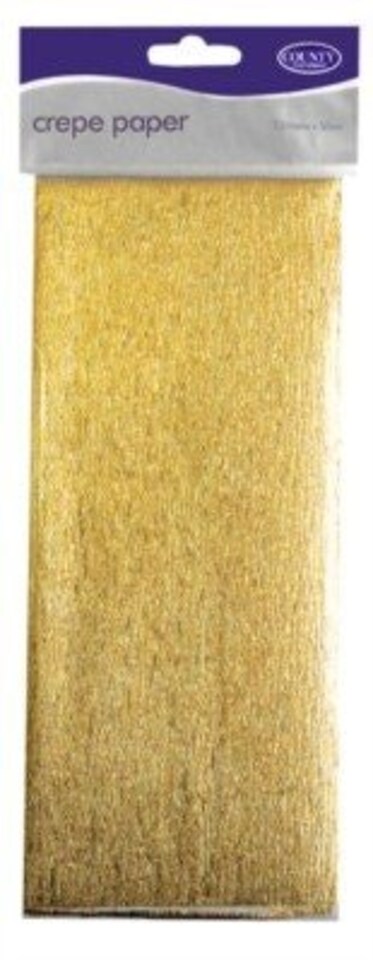 image 1 of Gold Metallic Crepe Paper Folded 1.5m x 50cm