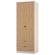 image 4 of Norway Tall Double 2 Drawer Wardrobe in Gold Craft Oak & Kashmir Cream | Golden Oak