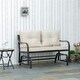 image 2 of Outsunny Outdoor Double Rocking Chair Glider Loveseat, Khaki