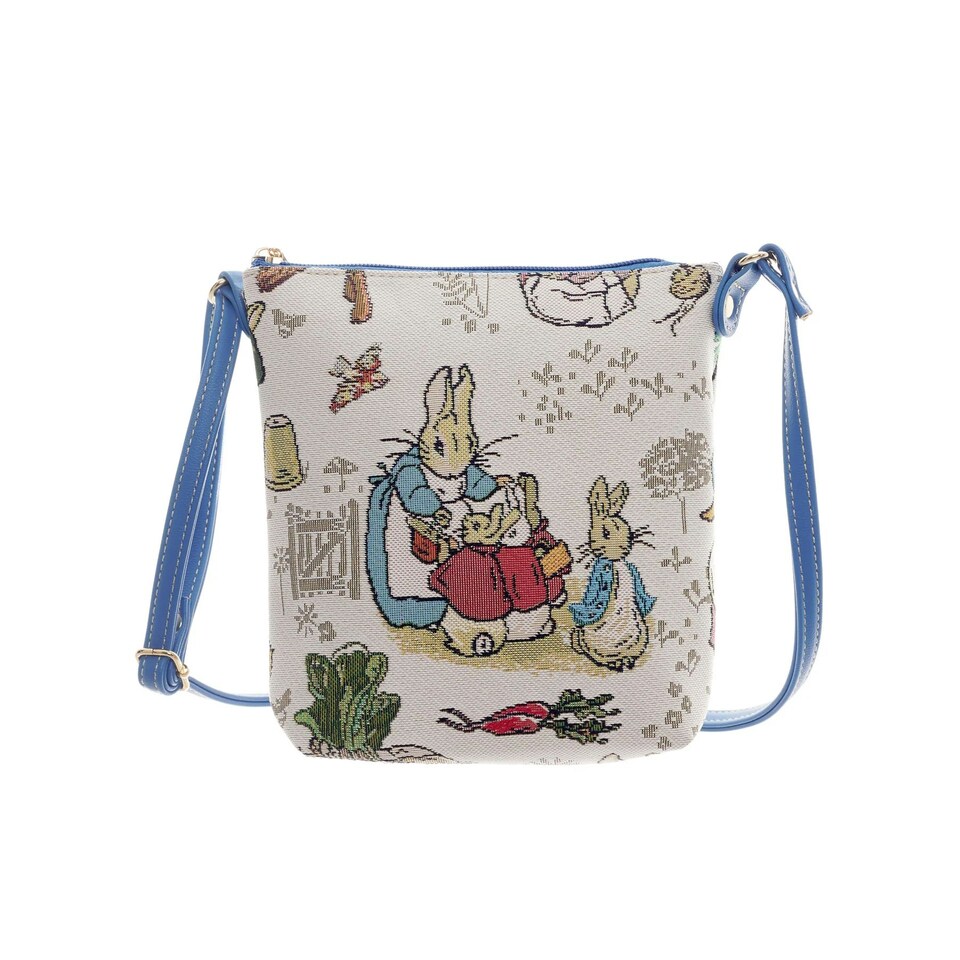 image 1 of Signare Sling Bag Peter Rabbit Cream | Blue Strap