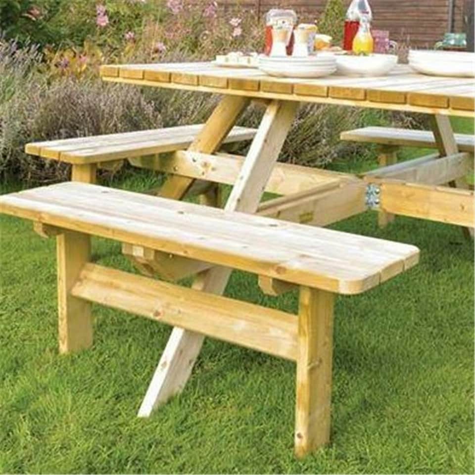 image 1 of Deluxe Square Picnic Garden Table (6.5ft x 6.5ft)