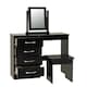 image 2 of Nevada 4 Drawer Dressing Table Set Black