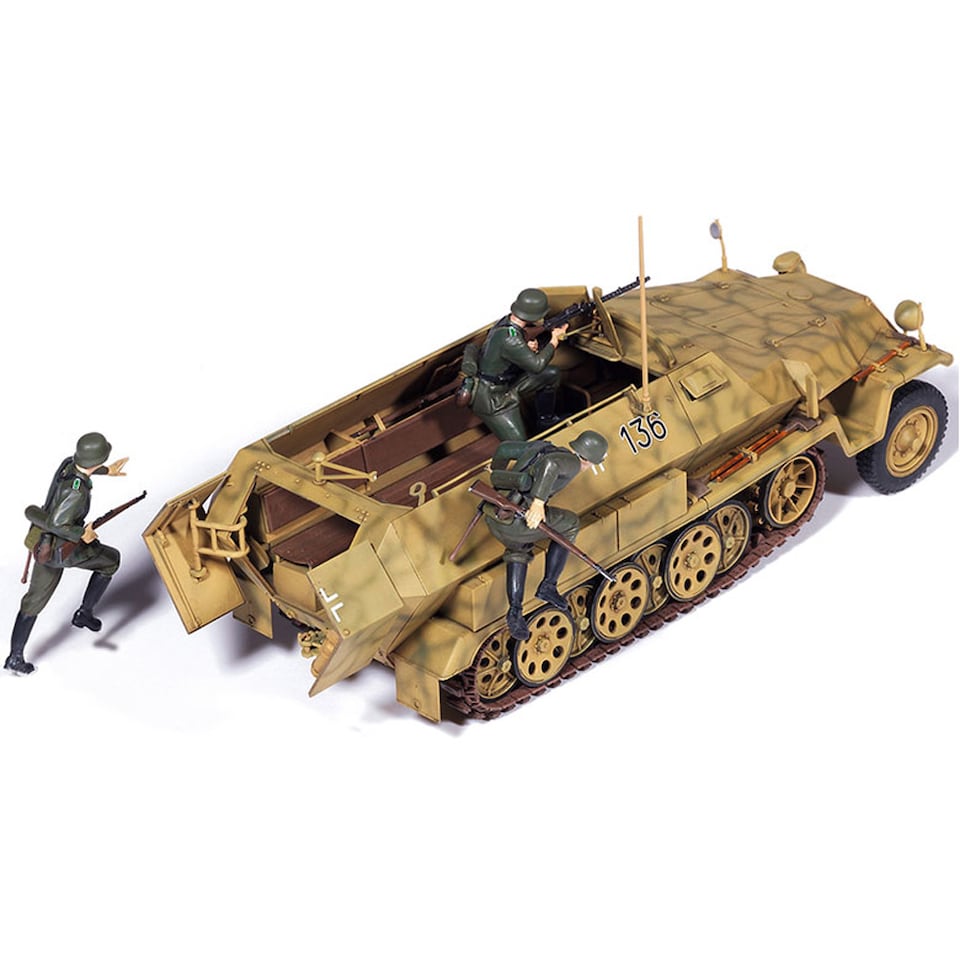 image 1 of Academy German Sd.Kfz.251-1 Ausf.C Half Track Military Model Kit Scale 1-35