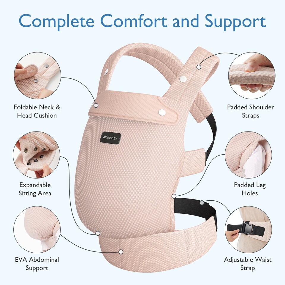 image 1 of Momcozy Baby Carrier 3M Air Mesh-Pink