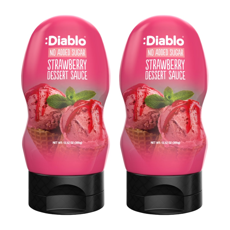 image 1 of Diablo No Added Sugar Strawberry Dessert Sauce 355g Twin Pack