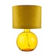 image 3 of Contemporary Ochre Ribbed Glass Table Lamp with Soft Velvet Mustard Shade | Yellow | Ochre | 1