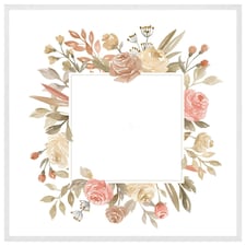 Flower border (Picture Frame) White | S