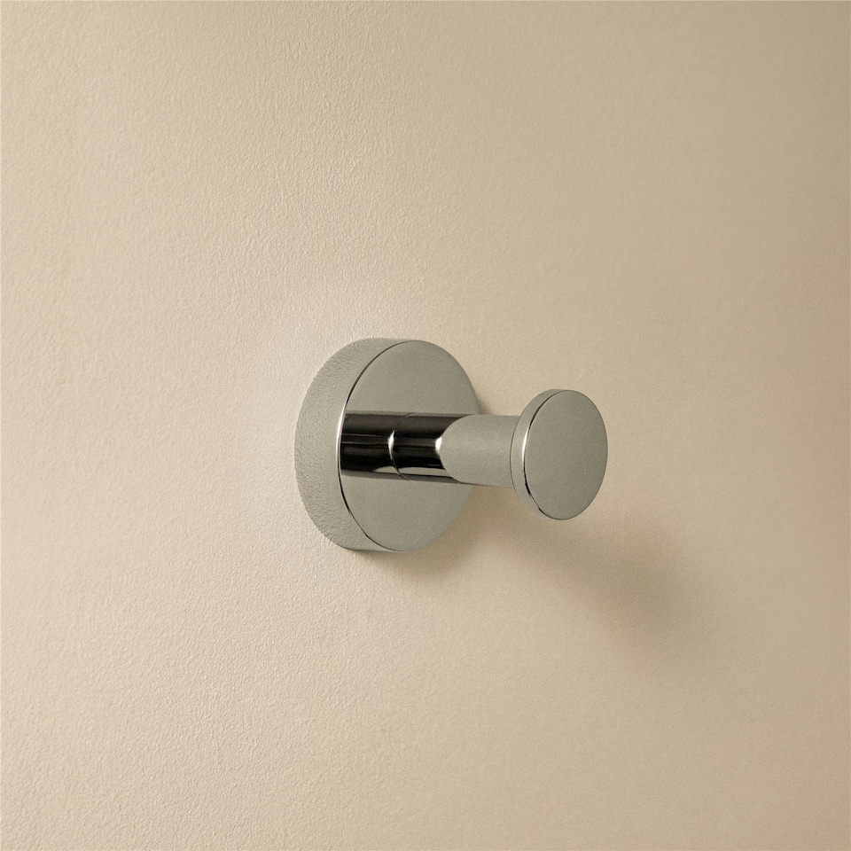 image 1 of Cosmic Wall Hanger w/ Screws & Durable Stainless Steel for Bathroom, Light Grey