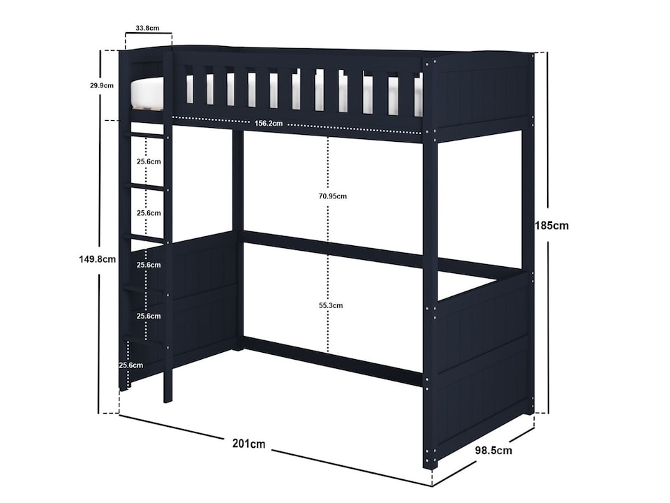image 1 of Flair Bea Wooden High Sleeper Navy