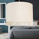 image 4 of Fringed - Off White 38cm Fringed Velvet Pendant Shade | White | Large | 1