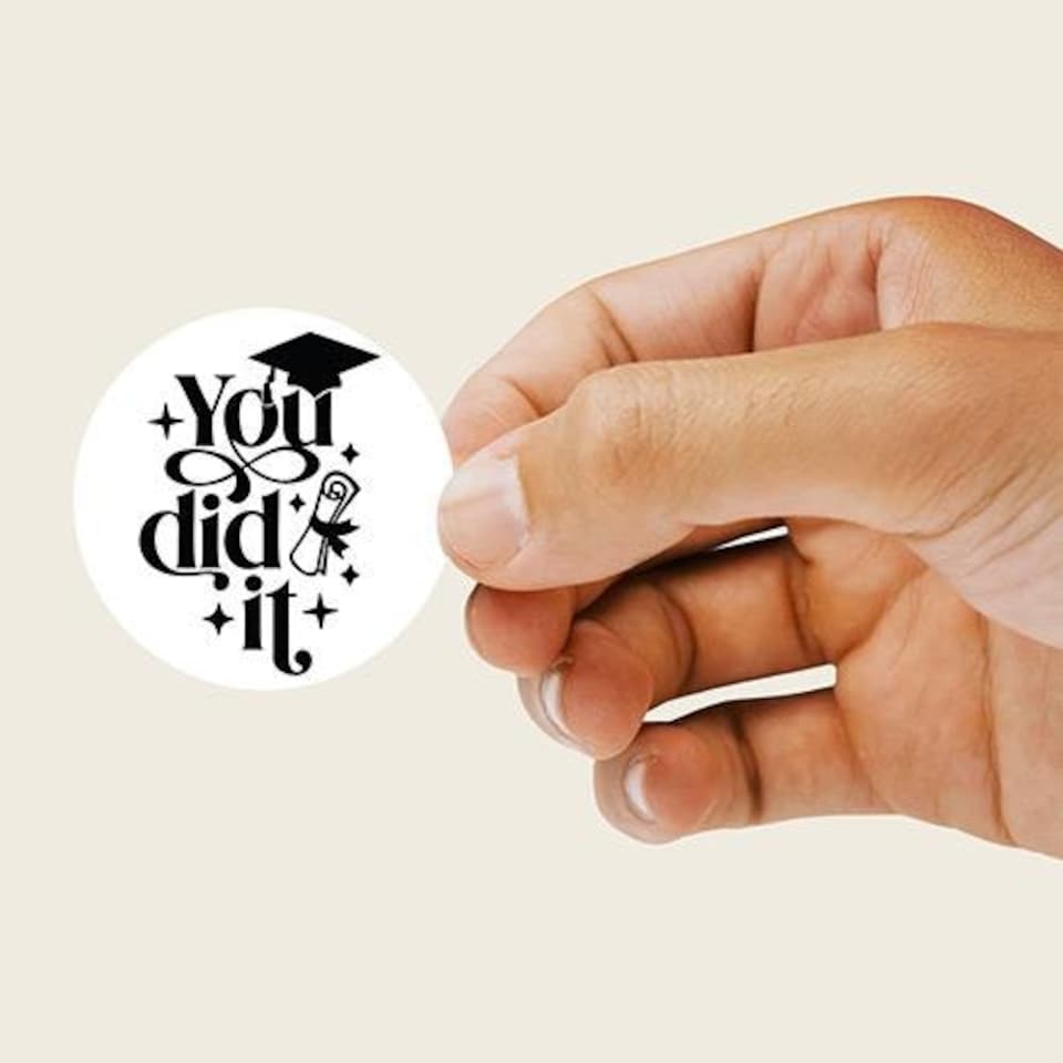 image 1 of Graduation You Did It Round Stickers 60mm - Sheet of 12