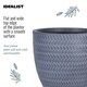 image 6 of Plaited Style Grey Round Garden Planter, Outdoor Plant Pot D24 H23 cm, 10.4 ltrs Cap.