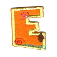 Assorted Colours: Letter E Alphabet Patch Motif for Dressmaking - each