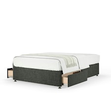 Majestic 1000 Pocket Sprung Charcoal Linen 2 Drawer Divan Set Single