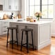 image 4 of Groundlevel Set Of 2 Wooden Tall Bar Stools Bar Chair Breakfast Kitchen Counter | Brown | Brown
