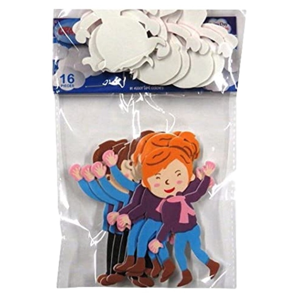 image 1 of Pack of 16 Self Adhesive Family Shape Foam Stickers by Crafty Bitz