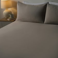 OHS 100% Brushed Cotton Soft Cosy Warm Fleece 25cm Deep Elasticated Fitted Sheet | Brown | Natural | King